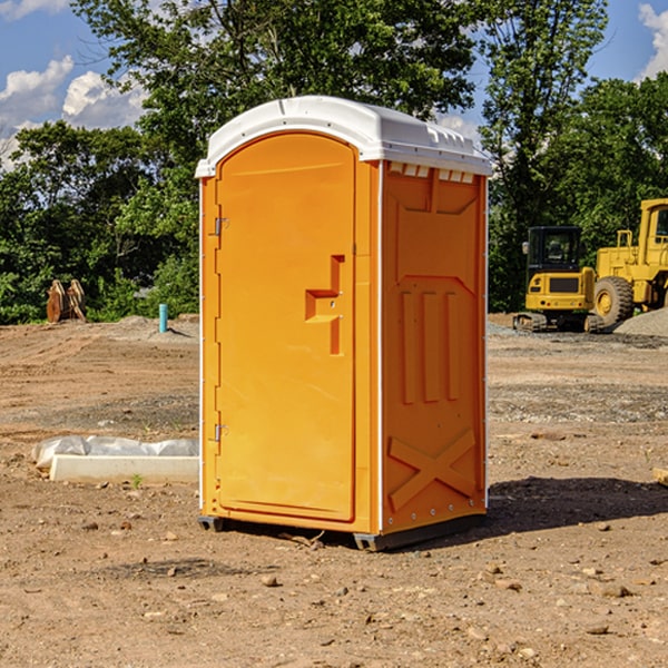 how often are the portable restrooms cleaned and serviced during a rental period in Laurens IA